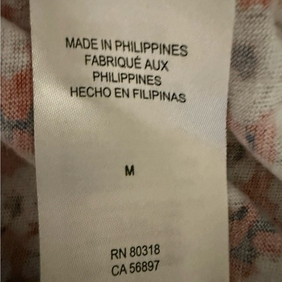 Lucky Brand Women's Multicolor Floral Short Sleeve Top, Size Medium - Picture 13 of 15